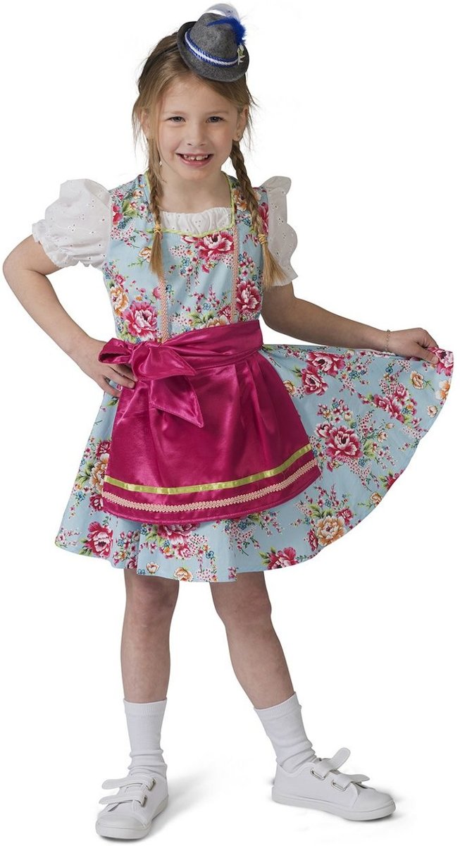 Boeren Tirol & Oktoberfest Kostuum | Tiroler Dirndl Rosalinde | Meisje | Maat 152 | Bierfeest | Verkleedkleding